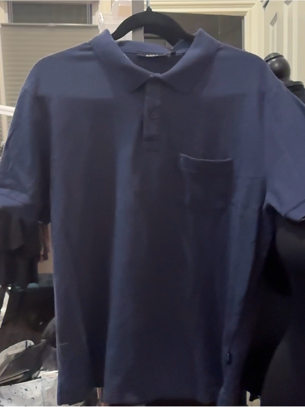 Men's Dark Blue Pocket Polo Shirt